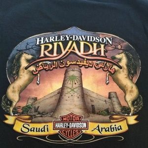 Mens Harley Davidson T Shirt Saudi Arabia Riyadh S